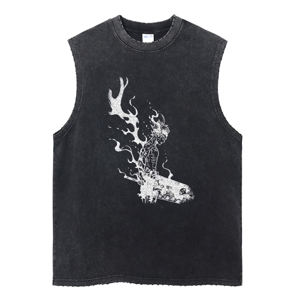 Black Asta Vintage Washed Tank Top