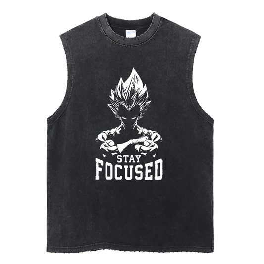 \Stay Focused\" Vintage Washed Tank Top"