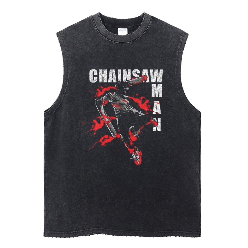 Chainsaw Man Vintage Washed Tank Top