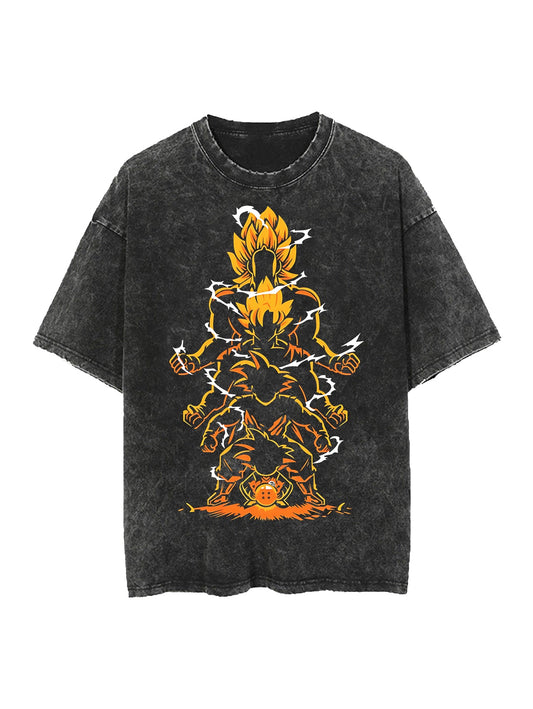 GOKU TRANSFORMATIONS VINTAGE OVERSIZE TEE